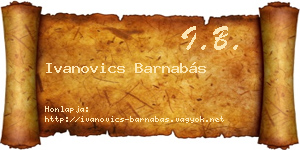 Ivanovics Barnabás névjegykártya