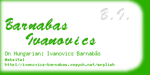 barnabas ivanovics business card